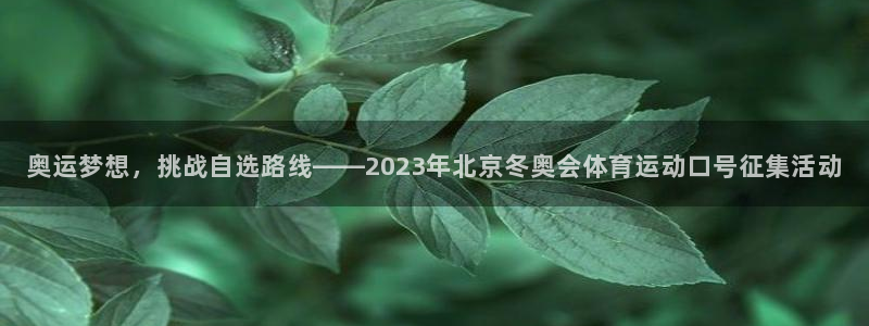 斗体育官网：奥运梦想，挑战自选路线——2023年北京冬奥会体育运动口号征集活动
